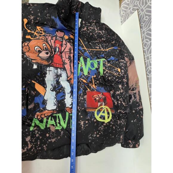 Once Again Rare Graffiti Puffer Jacket Mens Xl Not Naive - Picture 8 of 10